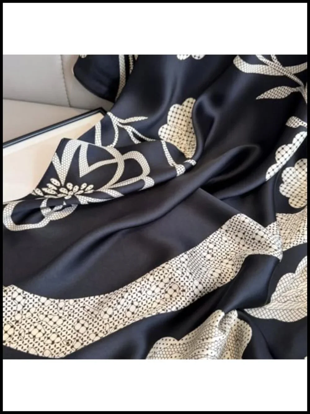 Oversized Luxury Silk Scarf Long Satin Fashion Shawl Wrap Lightweight